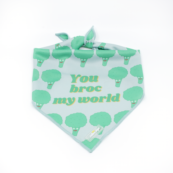 Dog cooling bandana with broccoli design made by Million Dogs