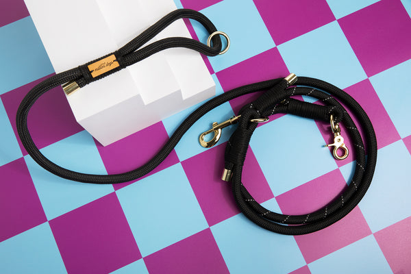 Million Dogs Black Hands Free Rope Leash