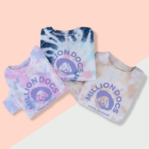 Million Dogs Women's Tie Dye 3 colors Fleece Sweatshirts for Dog Owners