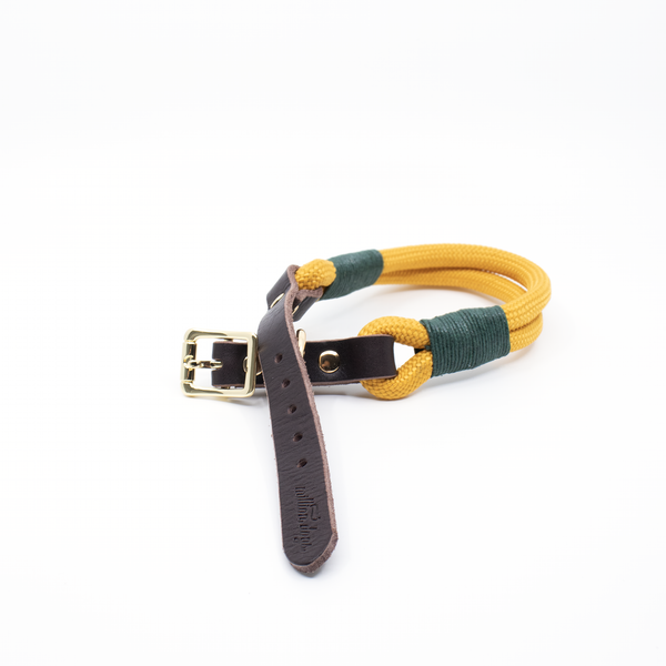 Mustard Rope Leather Collar from Million Dogs