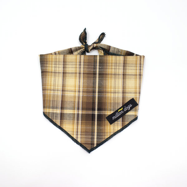 Mustard Plaid Dog Bandana by Million Dogs Los Angeles