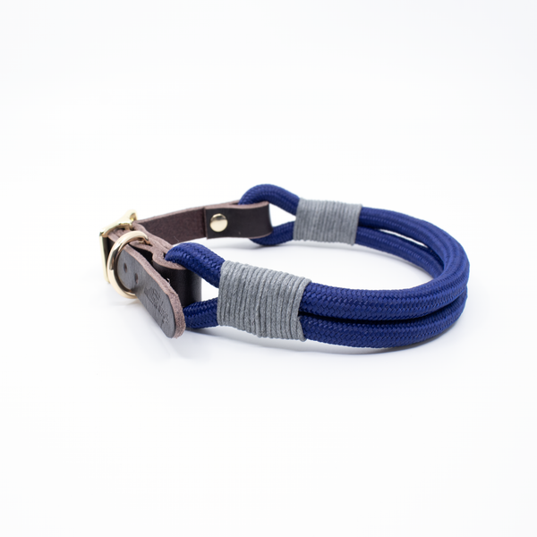 Climbing rope leather collar from Million Dogs