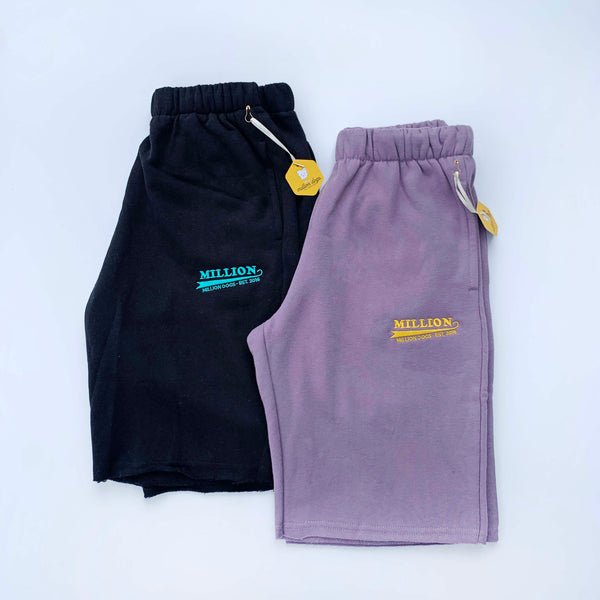 Million dogs Human Cozy Fleece Sweat Shorts Size Chart