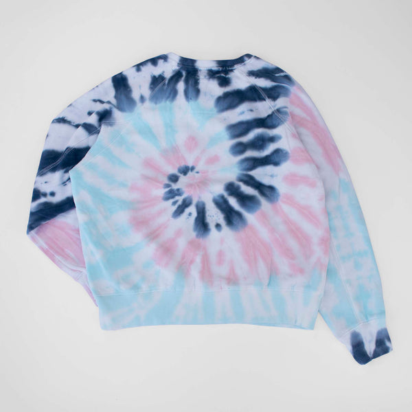 Million Dogs Women's Tie Dye Spiral Blue Fleece Sweatshirts for Dog Owners