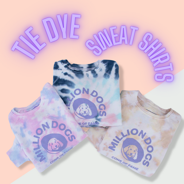Million Dogs Women's Tie Dye 3color Fleece Sweatshirts for Dog Owners