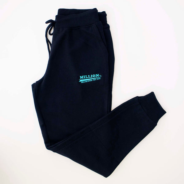 Million Dogs Women's Black Cozy Fleece Sweatpants