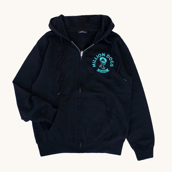 Million Dogs Black Hoodie Zip-Up Jacket