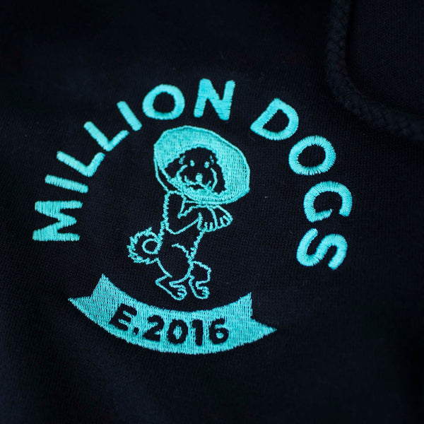 Million Dogs Black Hoodie Zip-Up Jacket