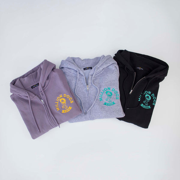 Million Dogs 3 color Hoodie Zip-Up Jacket