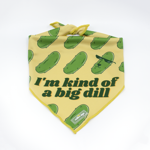 I'm kind of a big dill dog cooling bandana made by Million Dogs