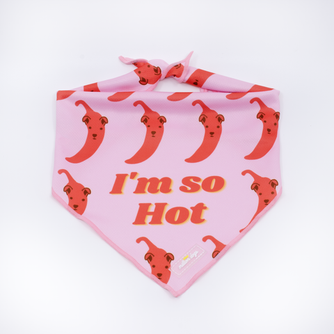 Cooling dog bandana - I'm so hot. Perfect for hot summer. Made by Million Dogs
