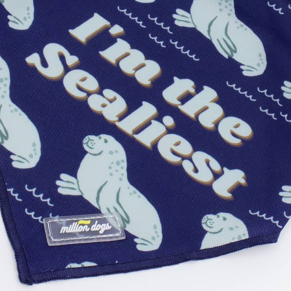 Dog cooling bandana - I'm the Sealiest. Made for silly dogs who likes seals.