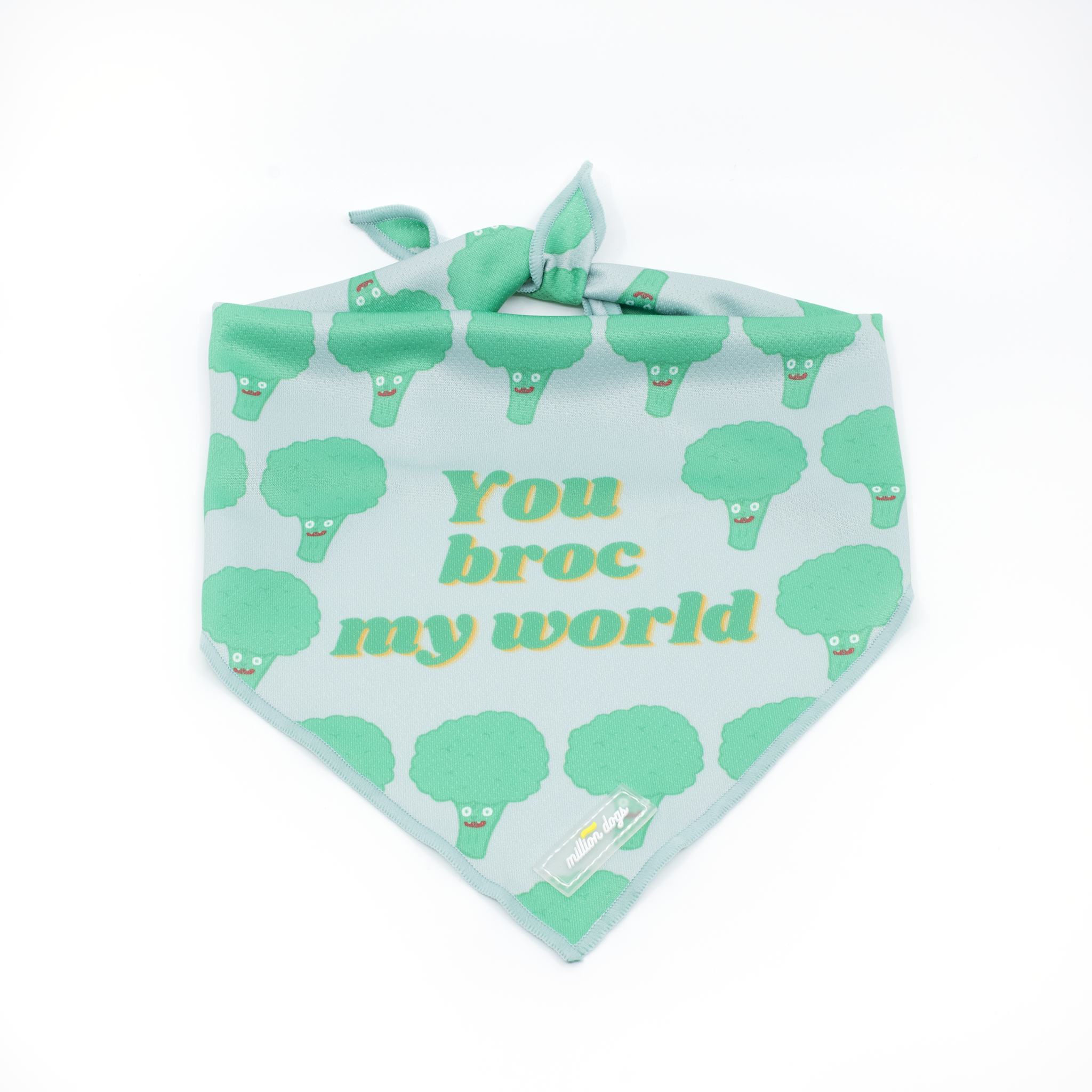 Dog cooling bandana with broccoli design made by Million Dogs