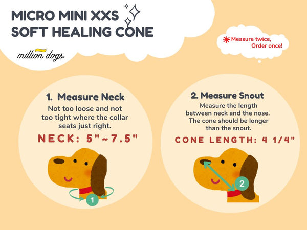 Micro mini XXS dog healing cone e collar