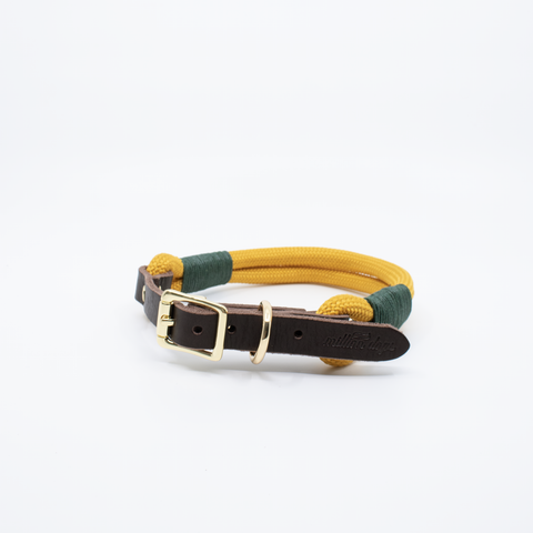 Mustard Rope Leather Collar from Million Dogs