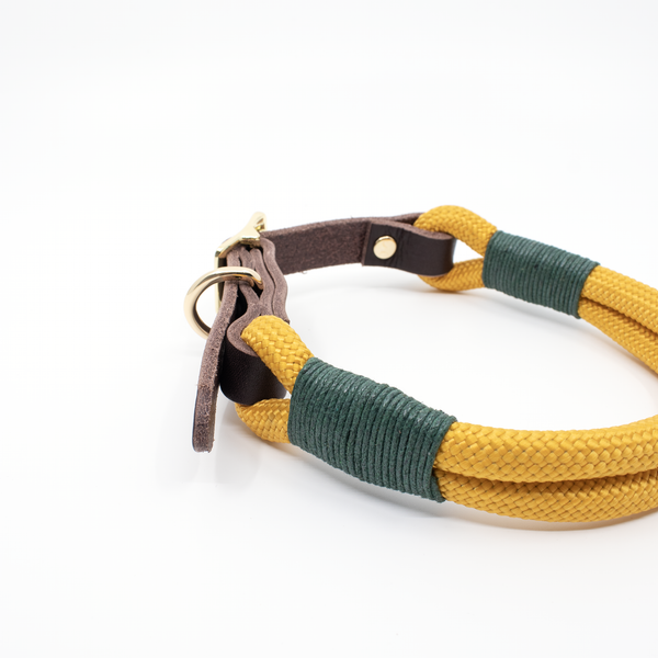 Mustard Rope Leather Collar from Million Dogs