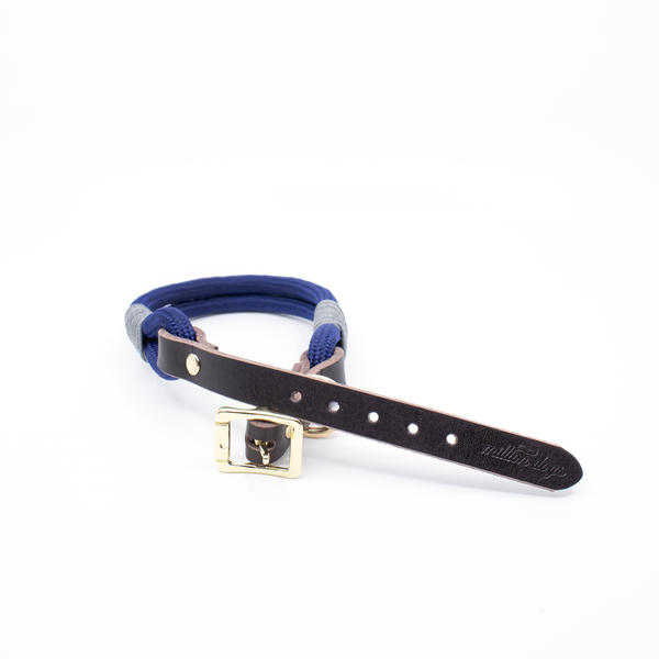 Climbing rope leather collar from Million Dogs