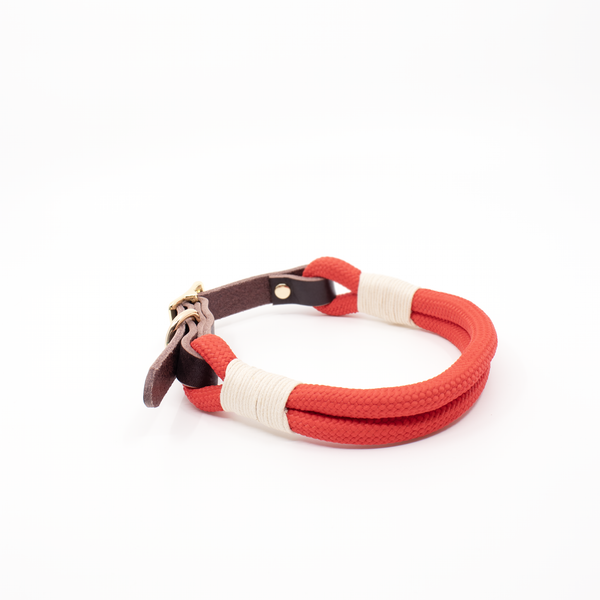 Red Rope Leather collar from Million Dogs