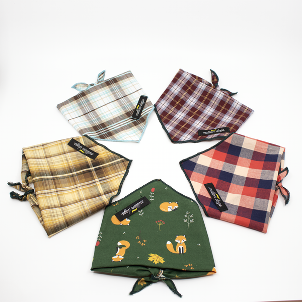 Winter dog Plaid bandana collection by Million Dogs Los Angeles