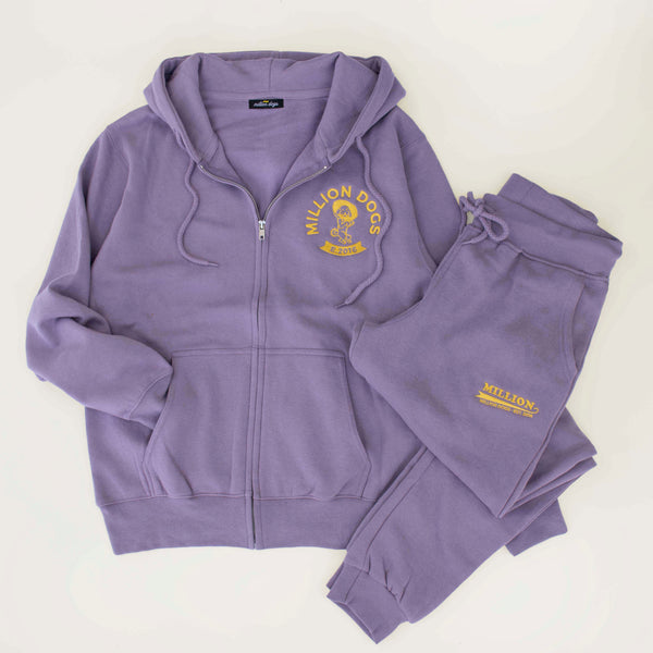 Million Dogs Dusty Purple Hoodie Zip-Up Jacket and Sweatpants Set