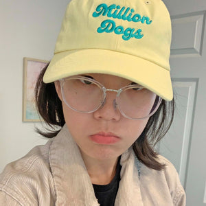 Yellow Million Dogs Logo Embroidered baseball caps