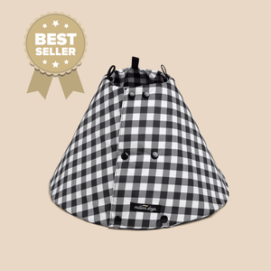 Million Dogs Alternative Comfortable Soft Healing Cone in Gingham Check Pattern